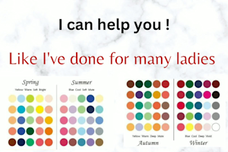 do a seasonal color analysis, create a personal color palette and makeup palette