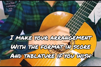 arrange fingerstyle and classical guitar from any song you want