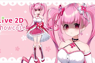 draw live 2d vtuber model, live 2d rigging, vtuber model, vtuber commission