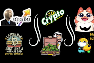 create design telegram animated crypto stickers, chat stickers, animated gif