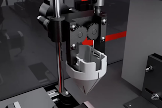 cad industrial animation, mechanical manufacturing process 3d animated explainer