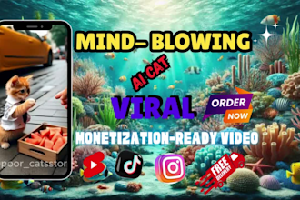 create viral ai cat videos with fun stories, eye catching animation for youtube