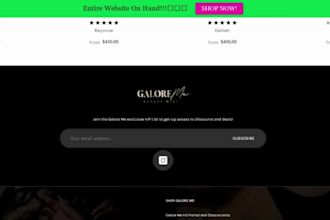 shopify website, hair extension website, hair extension store hair website