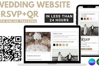 create a custom wedding website with rsvp online tracking qr
