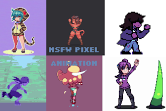 create pixel character animation nsfw pixel art sprite sheet animation game art