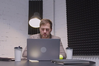 make a foley video of someone typing on a laptop