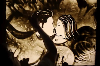 create sand animation story telling water simulation 2d art animation video