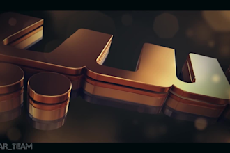 create 3d steel logo intro animation