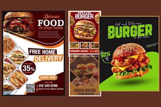 do creative restaurant food menu, food flyer, price list, digital menu