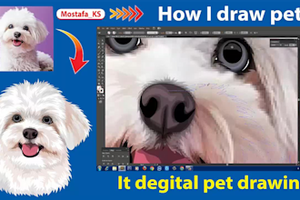 draw pet portraits of your dog or cat as a gift or print