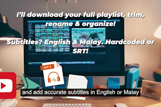 convert large youtube playlists to mp4 or mp3 with light editing