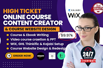 create online course content training manual video course course website ppt