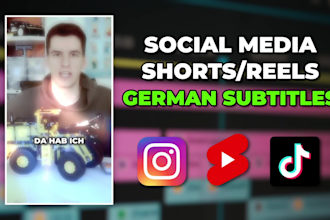 create tiktok shorts, instagram reels with german subtitles