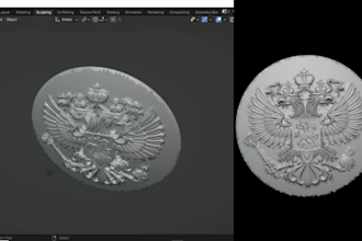 create 3d coin, bas relief, challenge medallion, and military coins in stl