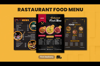 do, design an eye catching restaurant menu, digital food menu with price list