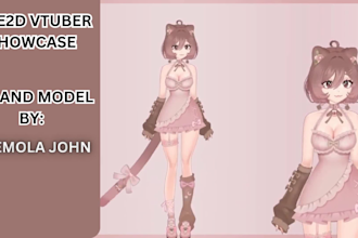 draw and rig live2d vtuber model, vtuber design, vtuber rigging, anime vtuber