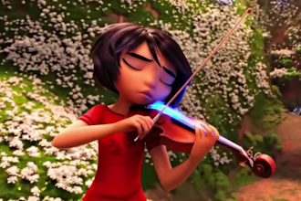 create animated ai disney pixar 3d disney style characters  disney intro style