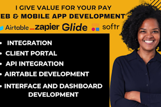 design softr airtable database website glide app client portal zapier automation
