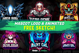 design cool gaming mascot logo for twitch, esport, youtube