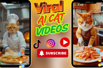 create amazing ai cat video for your tiktok, youtube reels and pet brands