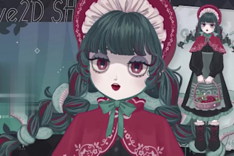 draw live 2d vtuber model, live 2d rigging, facerig, live streaming avatar