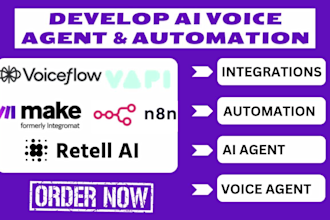 setup automation on make com n8n, vapi ai retell ai voiceflow integration