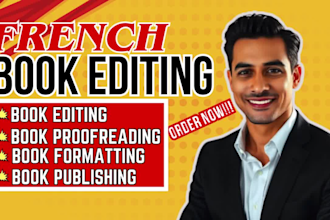 edit, proofread and format your french book, academic text book, french book