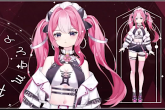 rig and design your live2d vtuber model for your streams twitch in anime style