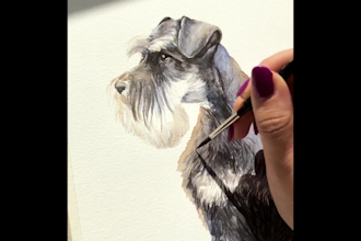 paint a watercolour pet portrait from photo