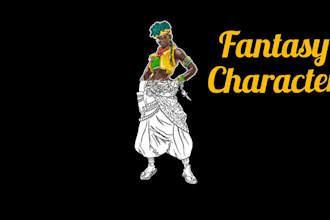 draw 2d fantasy character, illustration and concept art