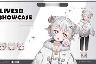 draw and rig live 2d vtuber model, live 2d rigging, facerig, vtuber commission