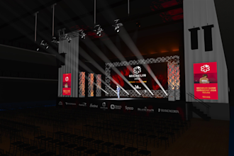 make stage light design and him 3d visualisation