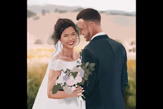 create your couple portrait with dazzling background