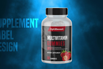 do premium supplement product label and packaging design