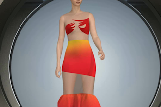 create a realistic 3d fashion design and 3d clothing mockup