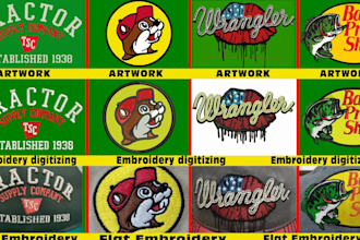 do any embroidery digitizing hat cap patch logo in 1 hour
