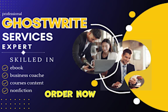 ghostwrite create ebook blog articles business coach, nonfiction course content