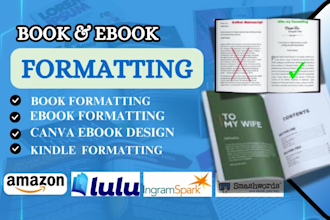 book formatting for amazon KDP book typesetting book indexing ebook