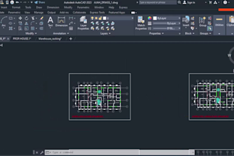 create architectural autocad 2d floor plans, house plans, convert pdf to cad