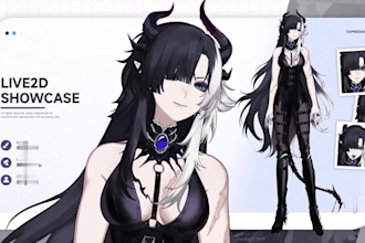 draw and rig live 2d vtuber model, 2d vtuber model, vtuber commission, live 2d