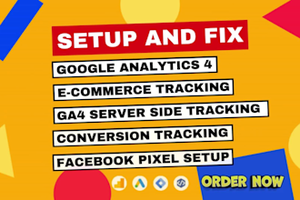 fix or setup google analytics 4 and ga4 ecommerce tracking via GTM