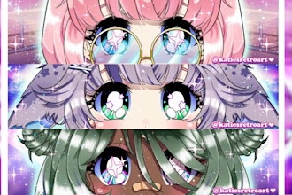 create an anime blinking animated header or banner