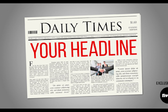 put your headline on a spinning newspaper in a video