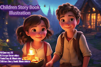 illustrate children book illustration and cover design book ai art midjouney