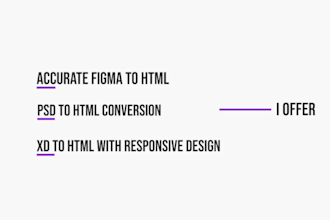 convert figma, PSD, xd to HTML with tailwind CSS or bootstrap