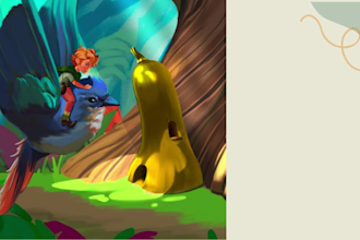 create whimsical childrens book illustrations and cover