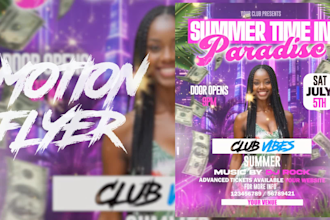 design party flyer, event flyer, motion flyer, sports flyer with motion