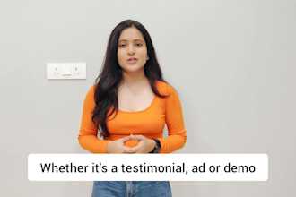 be your female video spokesperson in english or hindi
