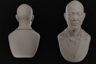 create a 3d sculpture of your portrait for 3d printing based on your reference