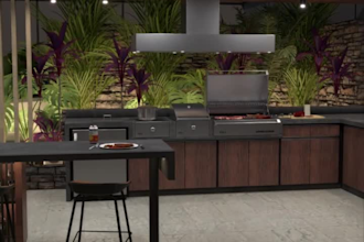 design your BBQ, backyard, terrace and present 3d rendering